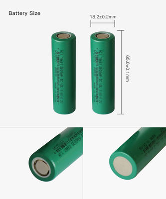 3.6V 2500mah ηλιακό φορτίζοντας 18650 επαναφορτιζόμενες μπαταρίες Αντιαεροπορικού Πυροβολικού υψηλής ικανότητας κυττάρων