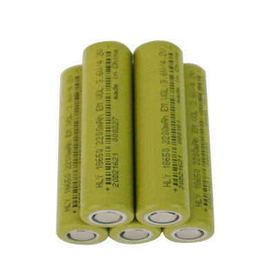 Ελαφρύ επανακαταλογηστέο λίθιο ιονικό 2200mah 18650 κύτταρο UN38.3 HLY μπαταριών