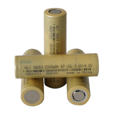 KC 3,6 μπαταρία 18650 λίθιου βολτ 2000mah επίπεδης κορυφής υψηλή μπαταρία αγωγών 500 φορές