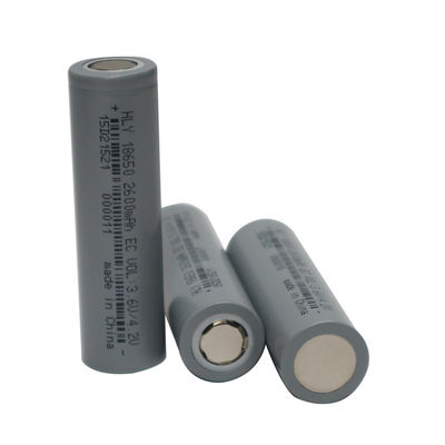 Υψηλή ικανότητα 0.5C 2600mah 18650 μακριά ζωή κύκλων μπαταριών 3.6V